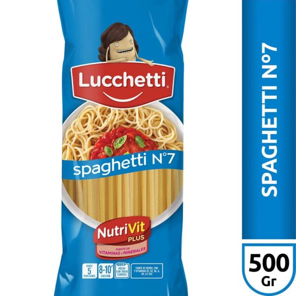 FIDEOS LUCCHETTI SPAGHETTI N°7 500G - BULTO X 20