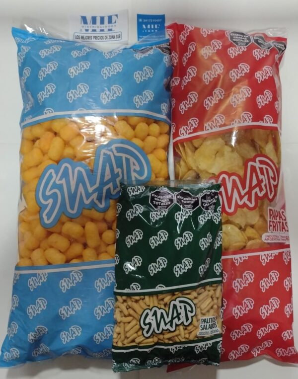 COMBO 15: PALITOS SALADOS + PALITOS DE MAIZ + PAPAS FRITAS + 3 MANI