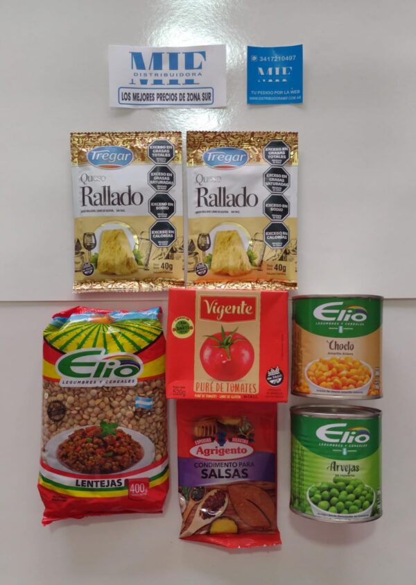 LENTEJA + ARVEJA + CHOCLO + COND.SALSA + PURE ARCOR + 2 QUESOS