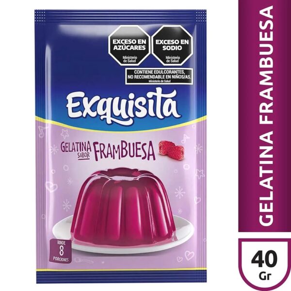 GELATINA EXQUISITA FRAMBUESA X 40G - BULTO X 15