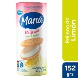GALLETITAS MANA RELL. VAINI/LIMON 152G - BULTO X 36