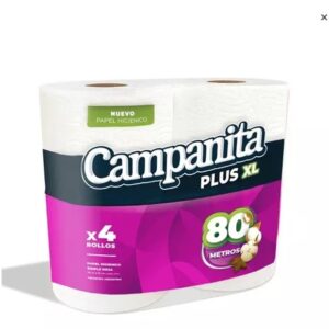 PAPEL HIG. CAMPANITA HOJA SIMPLE 4X80M - BULTO X 10