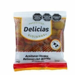 ACEITUNAS VERDES C/MORRON DELICIAS RIOJANAS X 100G