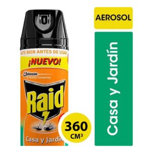 INSECTICIDA AERO RAID CASA Y JARDIN 360ML - BULTO X 12