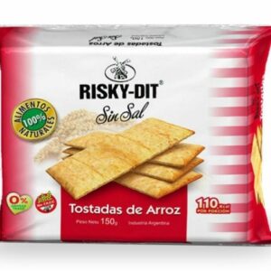 TOSTADAS DE ARROZ RISKY-DIT SIN SAL 150G - BULTO X 24